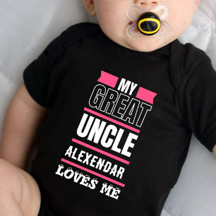 Custom My Great uncle loves me Baby Bodysuit