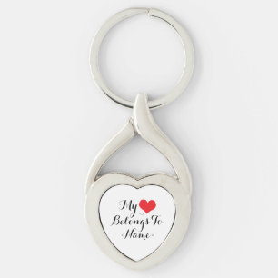 Custom My Heart Belongs To <Name> Keychain