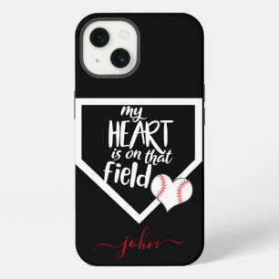 Custom MY HEART IS ON THAT FIELD Mom Baseball 12 iPhone 13 Case
