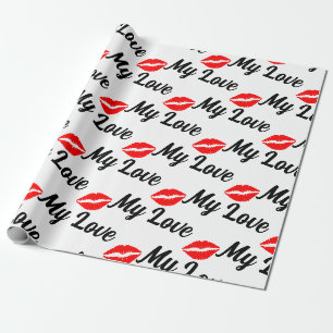 custom my love and kisses wrapping paper