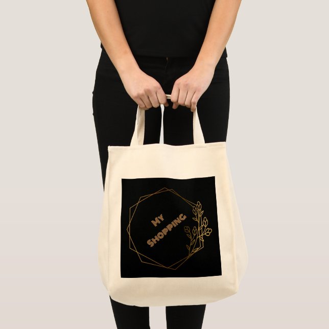 Custom My Shopping Text image Style Grocery Tote  Bag (Front (Product))
