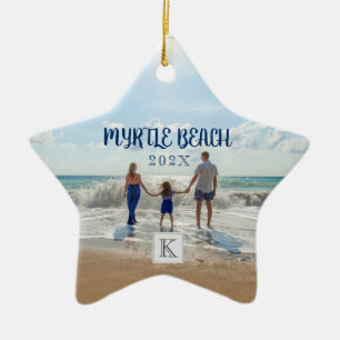 Custom Myrtle Beach Change to Any Beach Souvenir Ceramic Ornament