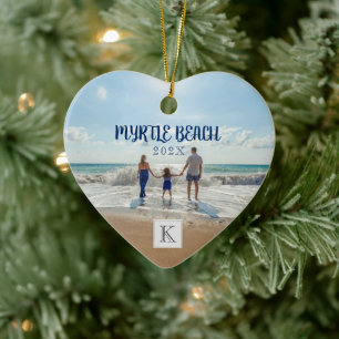 Custom Myrtle Beach Change to Any Beach Souvenir Ceramic Ornament
