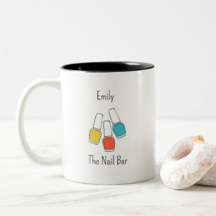 Custom Nail Bar Mug with Business Name and Colorfu