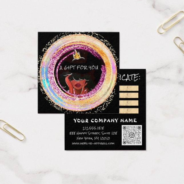 Custom Nail Hair Makeup QR Code Logo Gold  (Office)