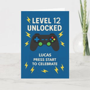 Custom Name12th Birthday Game Controller Age 12 Card