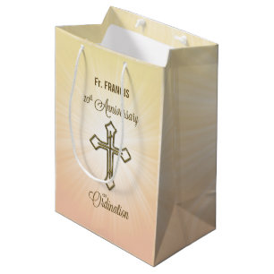 Custom Name, 10th Anniversary of Ordination Medium Gift Bag