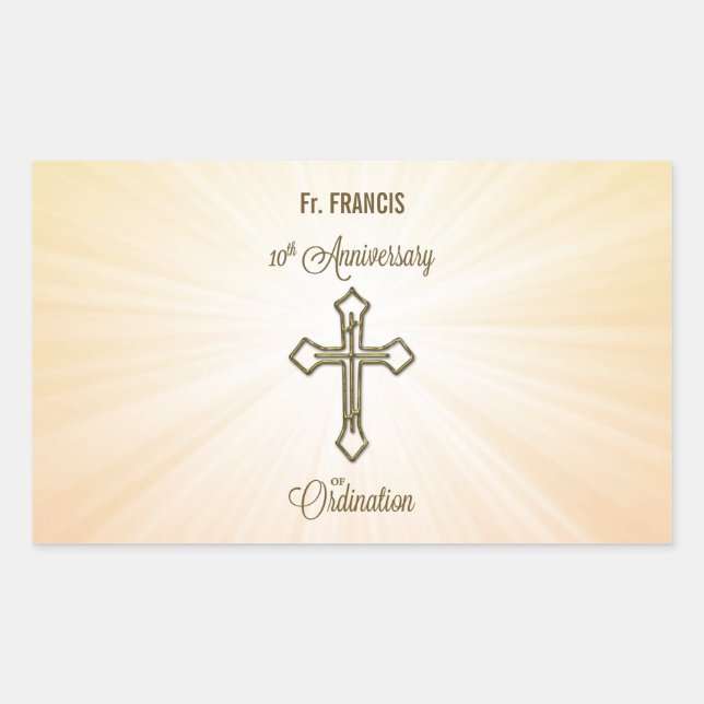 Custom Name, 10th Anniversary of Ordination Sticker (Front)