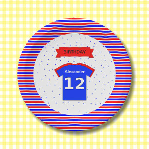 Custom name 12th birthday party paper plate