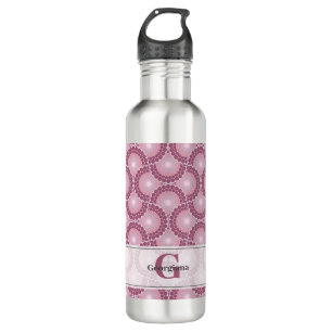 Custom Name 1920s Radiant Dusky Rose Dot Mandala 710 Ml Water Bottle