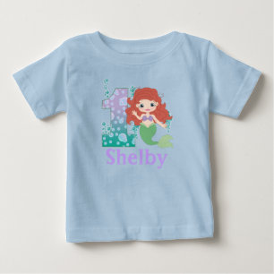 Custom name 1st Birthday Princess Mermaid Shirt