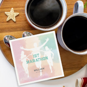 Custom Name 1st Marathon Celebration Party Napkin