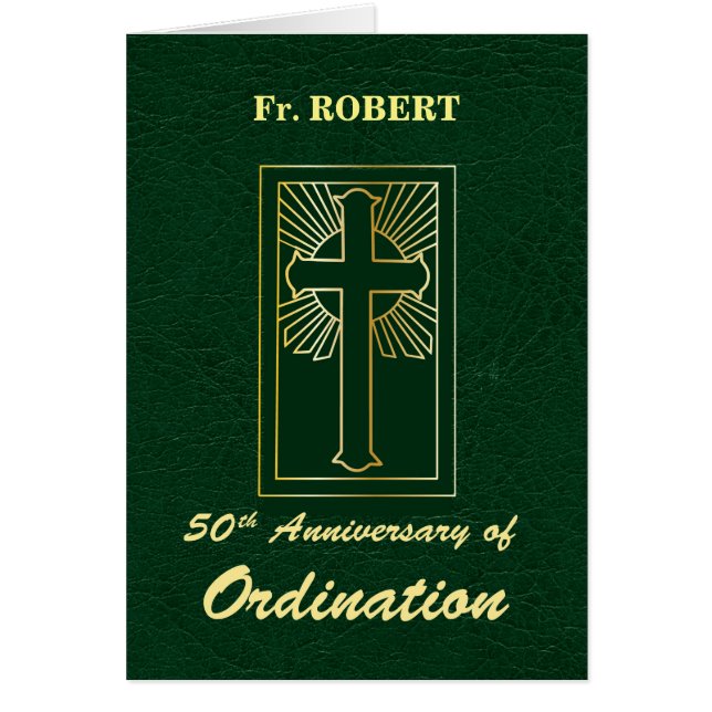 Custom Name, 50th Anniversary of Ordination Green (Front)