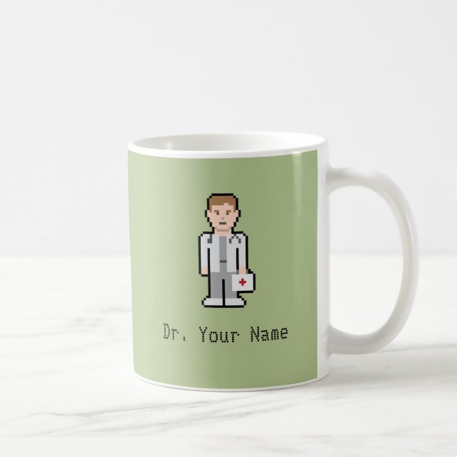 Custom Name 8bit Doctor Coffee Mug (Right)