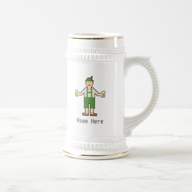 Custom Name 8Bit German Beer Stein (Right)