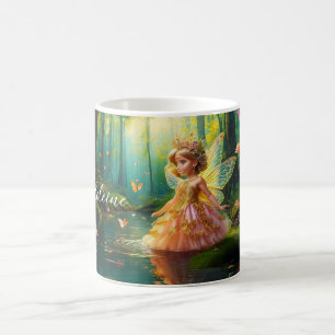 Custom Name A magical fairy in a pond  Coffee Mug