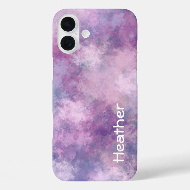 Custom Name Abstract Blue, Lilac and Pink Case-Mate iPhone Case (Back)