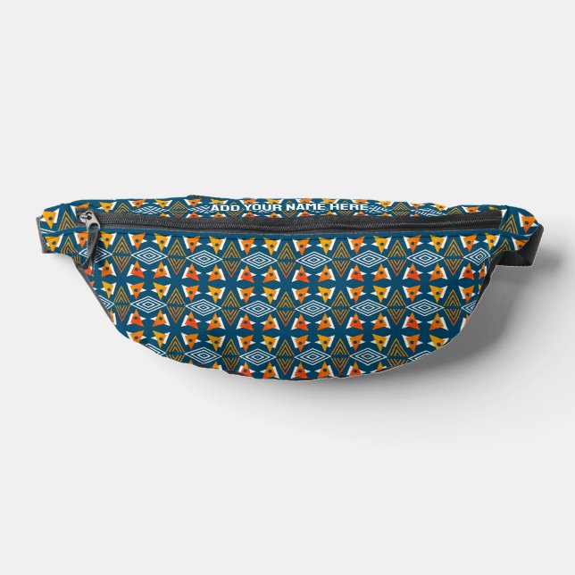 Custom Name Abstract Geometric Pattern Fanny Pack (Lay Down)