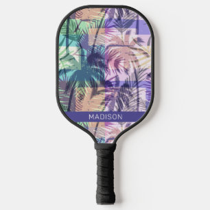 Custom name Abstract Palm Trees Pickleball Paddle