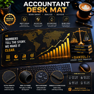 Custom Name Accountant Desk Mat – Premium Finance