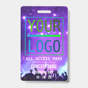 Custom name acess all access pass concert badge