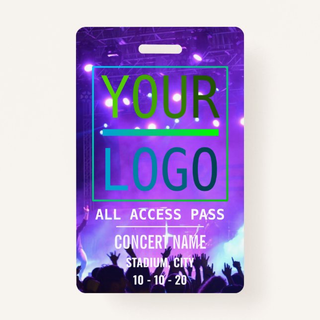 Custom name acess all access pass concert badge (Front)