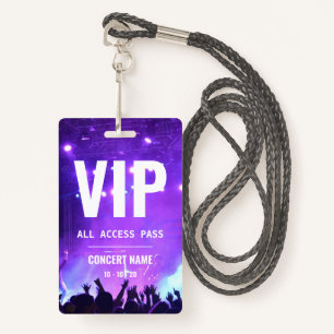 Custom name acess all access pass concert badge