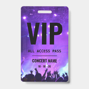 Custom name acess all access pass concert badge