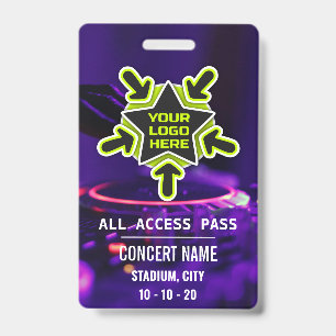 Custom name acess all access pass concert badge