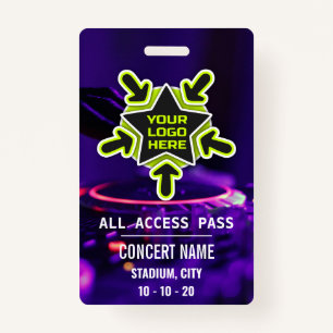 Custom name acess all access pass concert badge