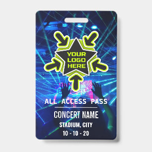 Custom name acess all access pass concert badge