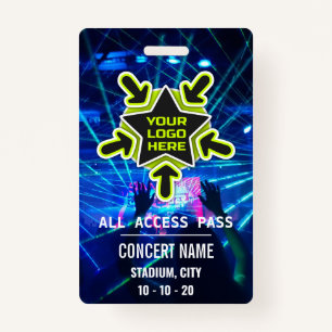 Custom name acess all access pass concert badge