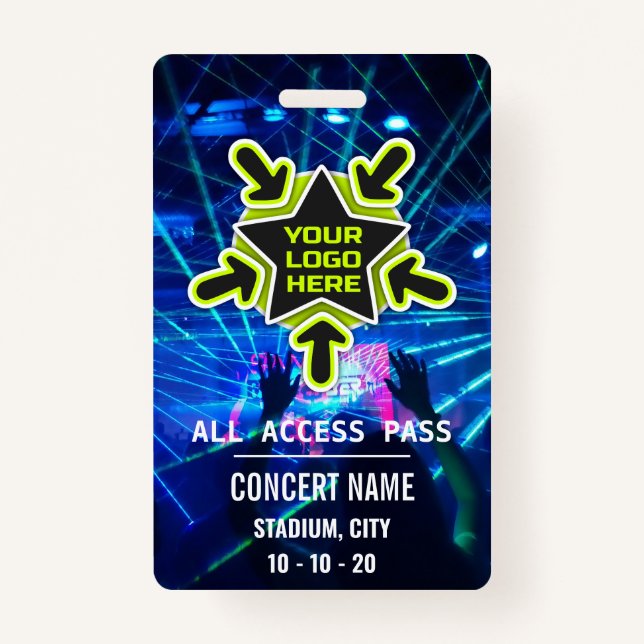 Custom name acess all access pass concert badge (Front)