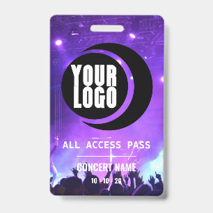 Custom name acess all access pass concert badge