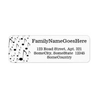 Custom Name/Address + Many Musical Notes Pattern