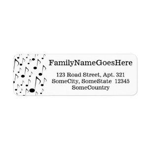 Custom Name/Address + Many Musical Notes Pattern