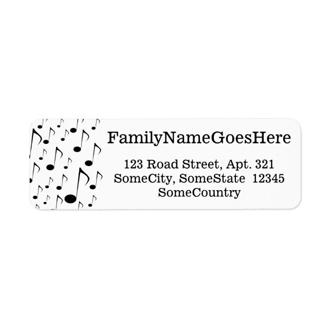 Custom Name/Address + Many Musical Notes Pattern (Front)
