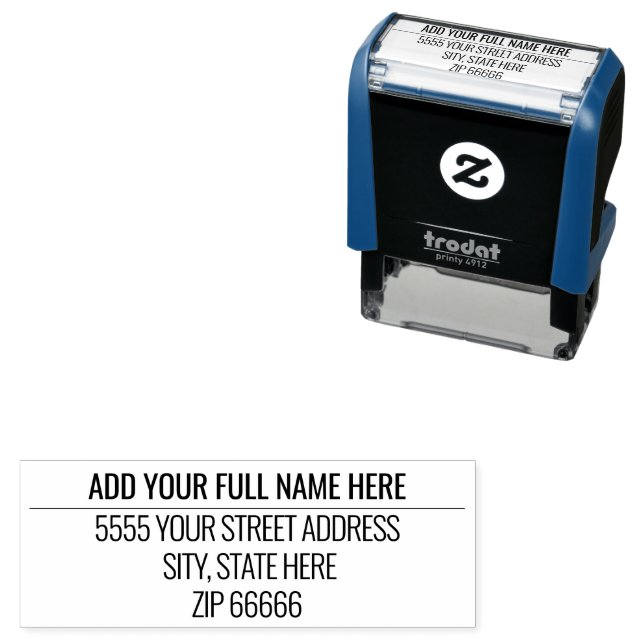 Custom Name Address Personalized Self-inking Stamp (In Situ)