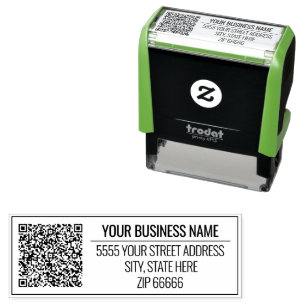 Custom Name Address QR Code Stamp Template