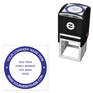 Custom Name Address Round Stamp Example