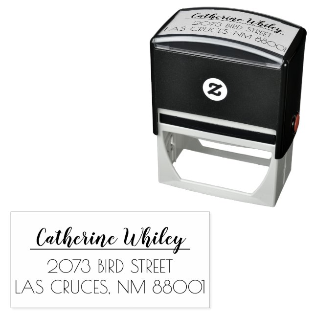 Custom Name Address Simple Personalized Self-inking Stamp (In Situ)