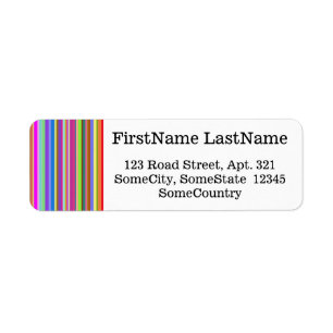 Custom Name/Address + Stripes of Various Colours