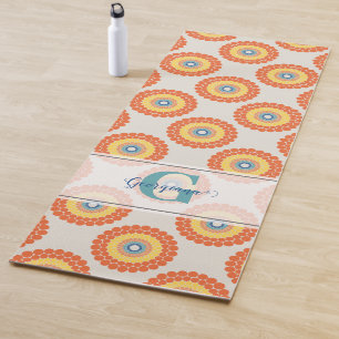 Custom Name Aegean Summer Radiant Dot Mandala Yoga Mat