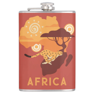 Custom Name Africa Hip Flask