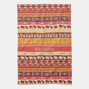 Custom Name African Pattern Kitchen Towel