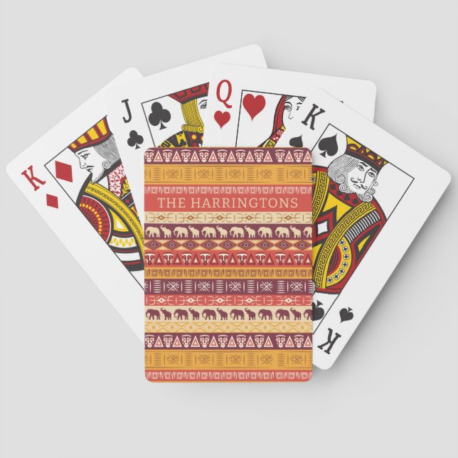 Custom Name African Pattern Playing Cards (Back)