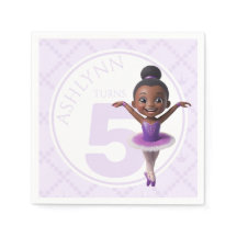 Custom Name & Age Purple Ballerina Kids Birthday