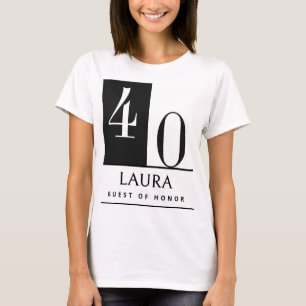 Custom Name & Age Shirt, Black White Birthday T-Shirt