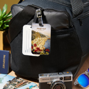 Custom name Amalfi Italy Luggage Tag