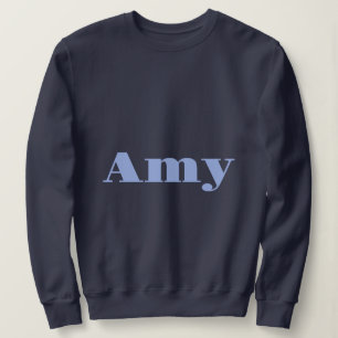 Custom Name Amy Blue Women's Sweatshirt
